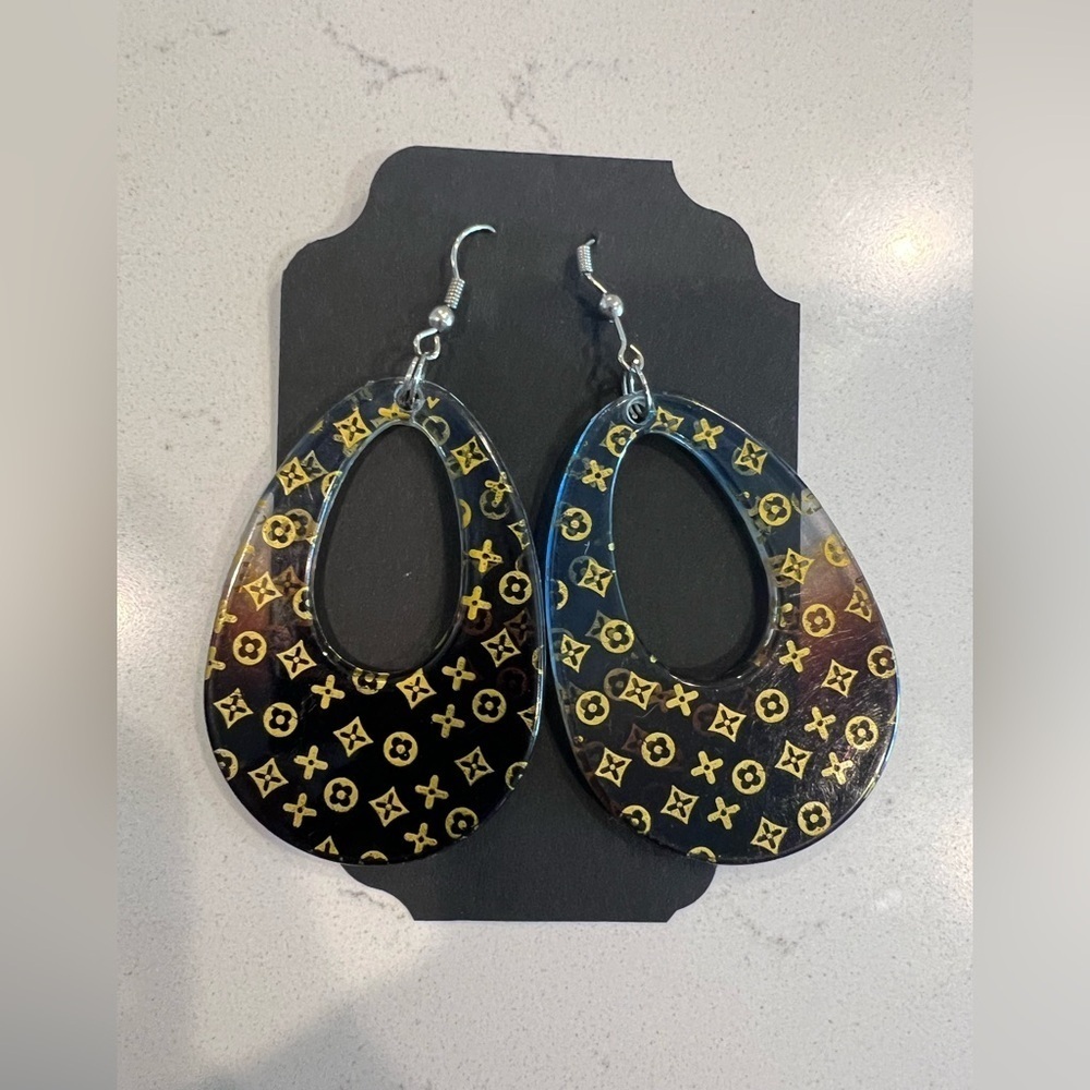 Hard Plastic Statement Earrings - image 1